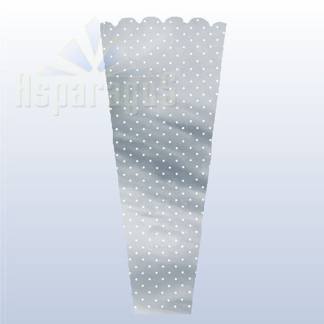 FLORAL SLEEVE SILVER 30CM/DOTTED (50PCS/PACK)