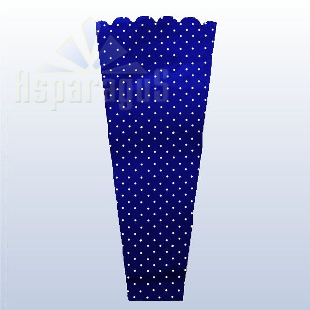 FLORAL SLEEVE METALLIC 30CM/ROYAL BLUE/DOTTED (50PCS/PACK)