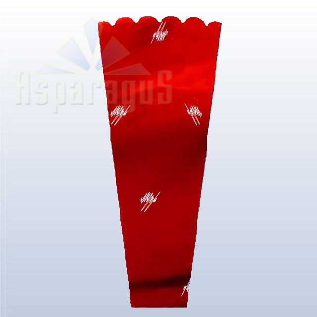 FLORAL SLEEVE METALLIC 30CM/RED/ZIGZAG (50PCS/PACK)