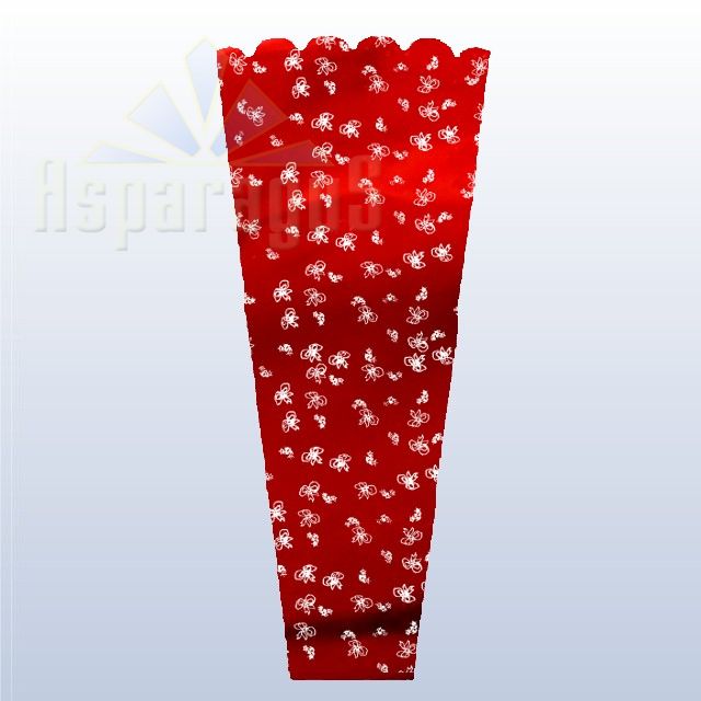 FLORAL SLEEVE METALLIC 30CM/RED/BOW (50PCS/PACK)