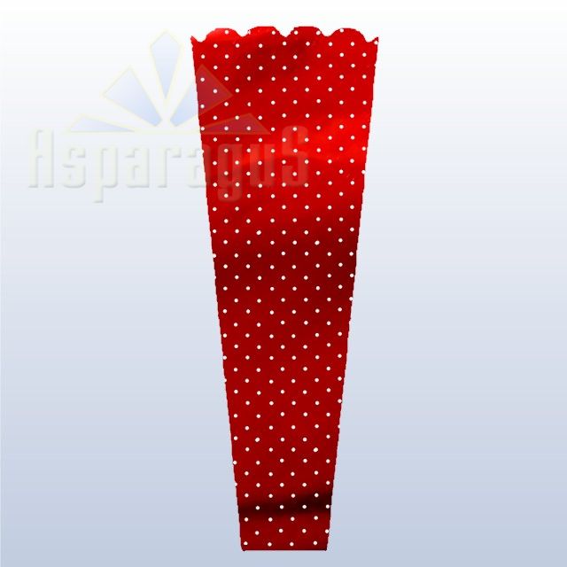 FLORAL SLEEVE METALLIC 25CM/RED/DOTTED (50PCS/PACK)