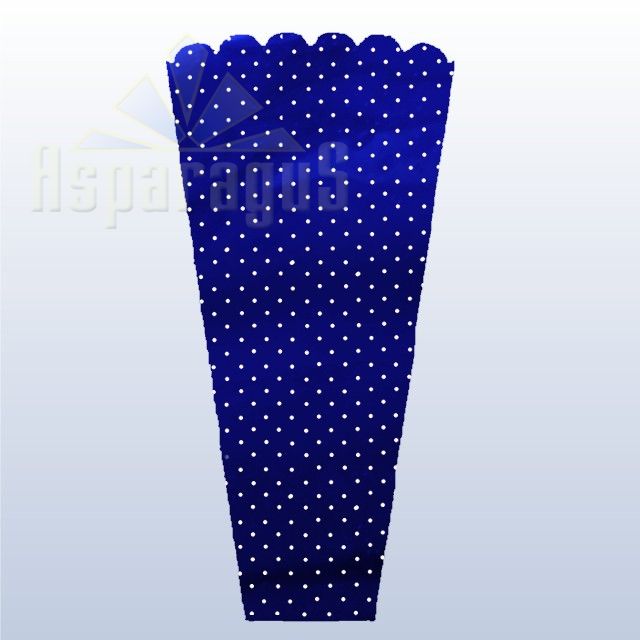 FLORAL SLEEVE METALLIC 35CM/ROYAL BLUE/DOTTED (50PCS/PACK)