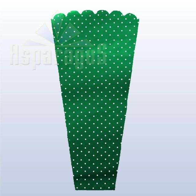 FLORAL SLEEVE METALLIC 35CM/GRASS GREEN/DOTTED (50PCS/PACK)