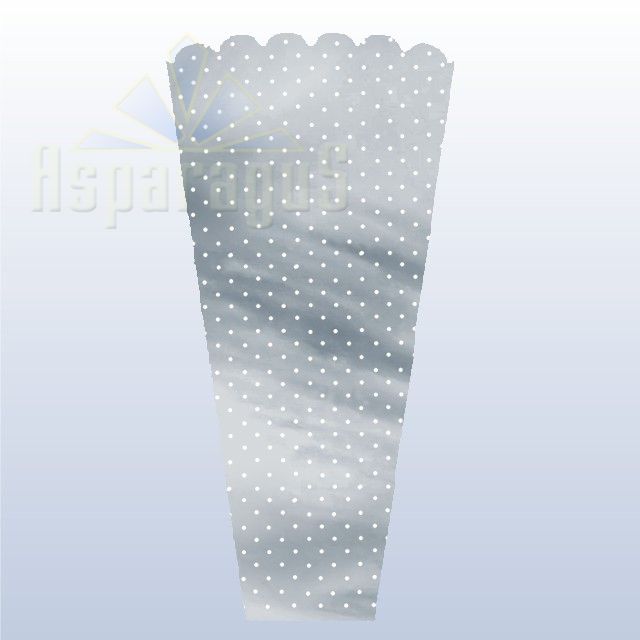 FLORAL SLEEVE SILVER 35CM/DOTTED (50PCS/PACK)