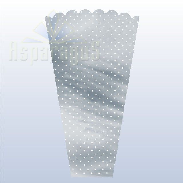 FLORAL SLEEVE SILVER 40CM/DOTTED (50PCS/PACK)