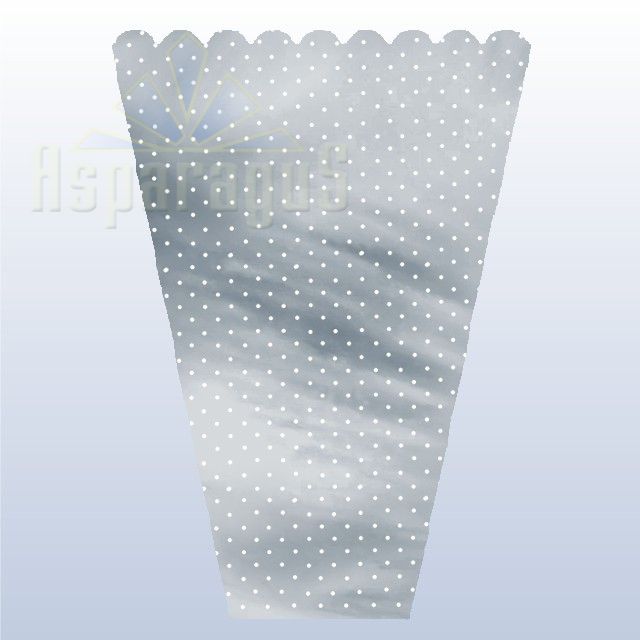 FLORAL SLEEVE SILVER 50CM/DOTTED (50PCS/PACK)
