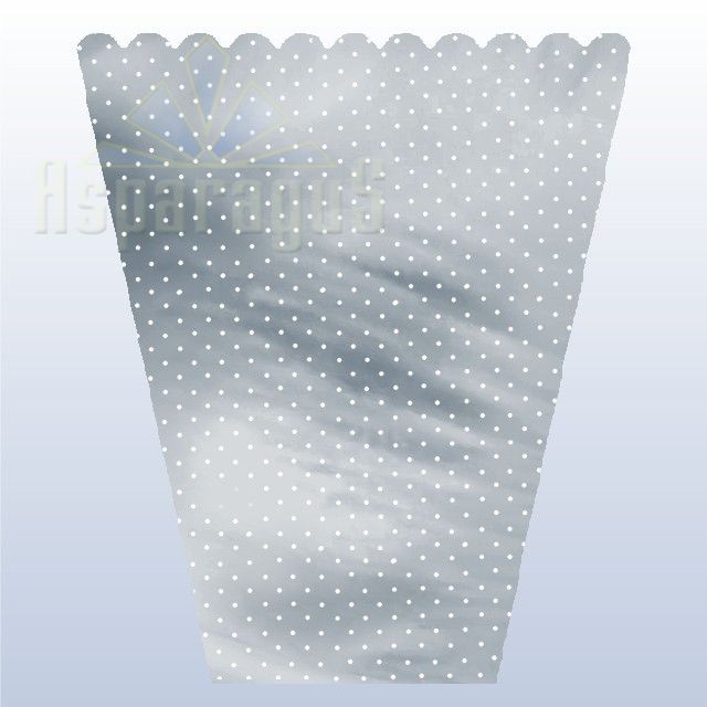 FLORAL SLEEVE SILVER 60CM/DOTTED (50PCS/PACK)