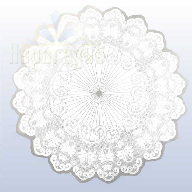 PAINTED ROUND CELLOPHANE 40CM/WHITE/NEW LACE (50PCS/PACK)