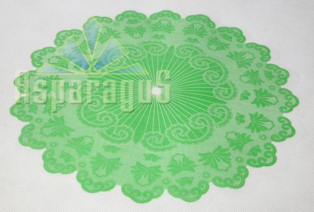 PAINTED ROUND CELLOPHANE 40CM/GRASS GREEN/NEW LACE (50PCS/PACK)