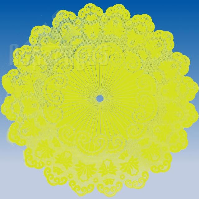 PAINTED ROUND CELLOPHANE 40CM/YELLOW/NEW LACE (50PCS/PACK)