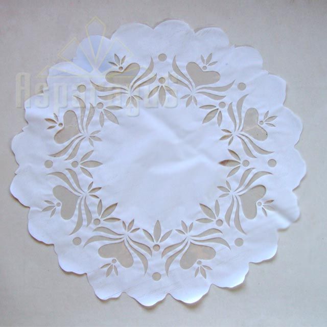 PAINTED ROUND CELLOPHANE 50CM/WHITE/HEART FLOWER (50PCS/PACK)