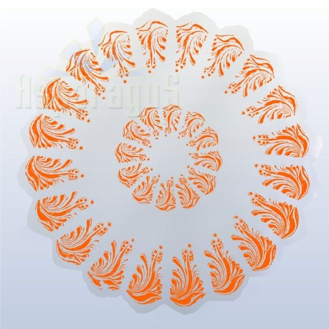 PAINTED ROUND CELLOPHANE 50CM/ORANGE/LILY OF THE VALLEY (50PCS/PACK)