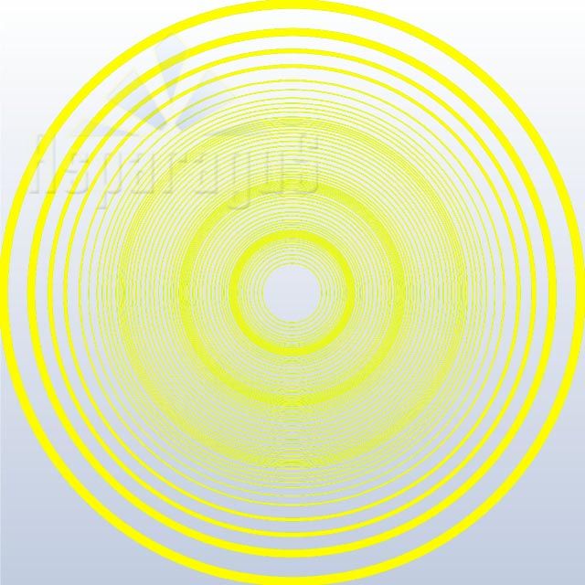 PAINTED ROUND CELLOPHANE 60CM/YELLOW/TARGET (50PCS/PACK)