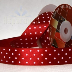 SATIN RIBBON WITH DOTS 25MMX20M/ CLARET