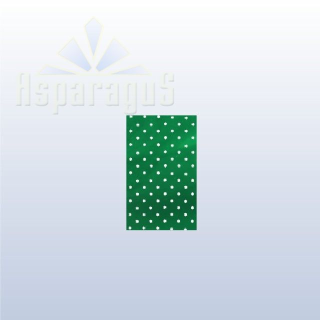 CELLOPHANE GIFT BAG METALLIC 15X25CM/GRASS GREEN/SNOWFLAKE (50PCS/PACK)