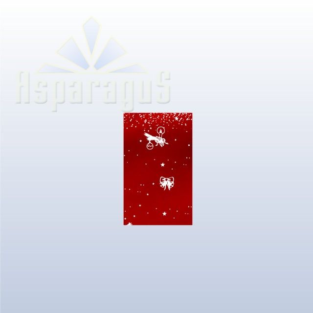 CELLOPHANE GIFT BAG METALLIC 15X25CM/RED/CANDLE (50PCS/PACK)