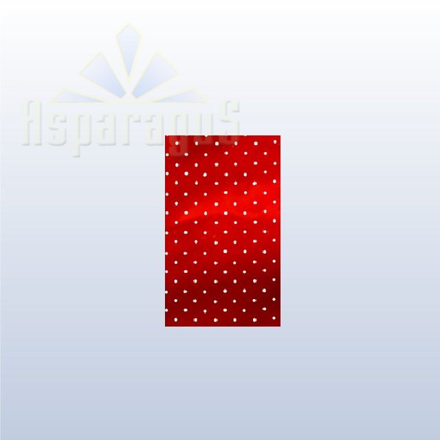 CELLOPHANE GIFT BAG METALLIC 15X35CM/RED/DOTTED (50PCS/PACK)