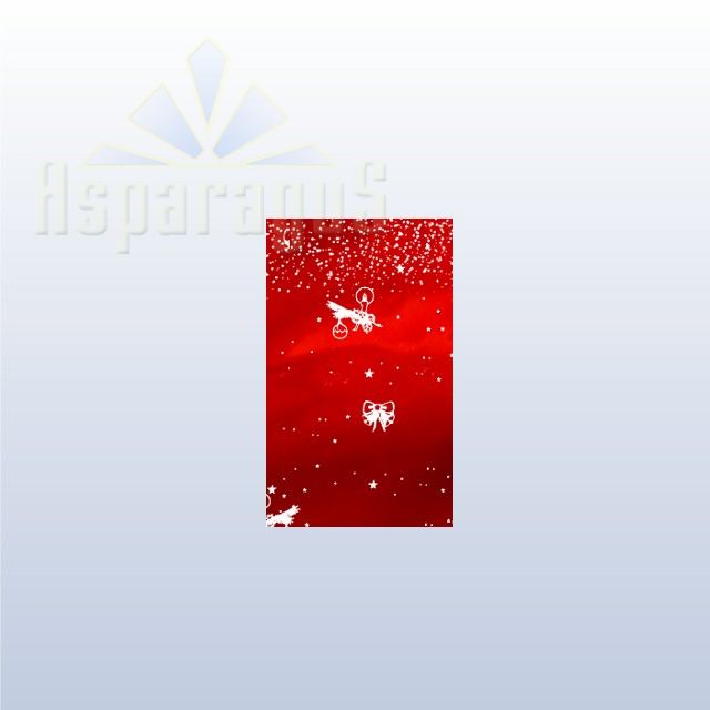 CELLOPHANE GIFT BAG METALLIC 15X35CM/RED/CANDLE (50PCS/PACK)