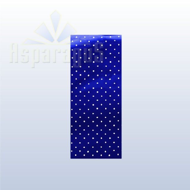 CELLOPHANE GIFT BAG METALLIC 15X45CM/ROYAL BLUE/DOTTED (50PCS/PACK)