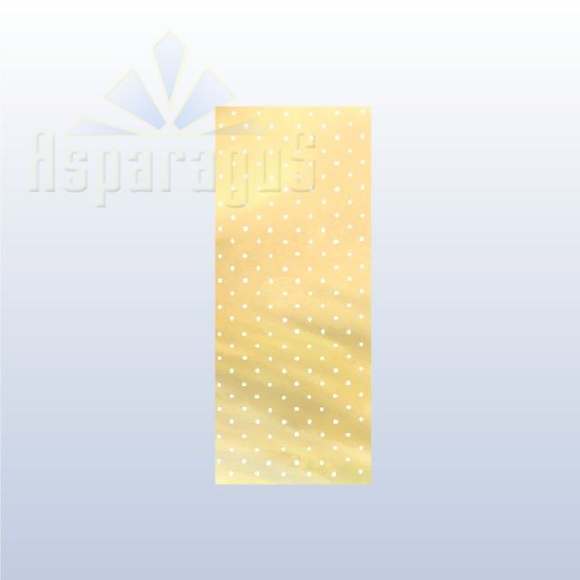 CELLOPHANE GIFT BAG METALLIC 15X45CM/GOLD/DOTTED (50PCS/PACK)