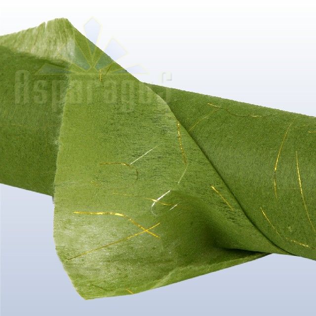 NON WOVEN WRAPPING WITH GOLDEN STRINGS 50CMX10Y/TOBACCO GREEN