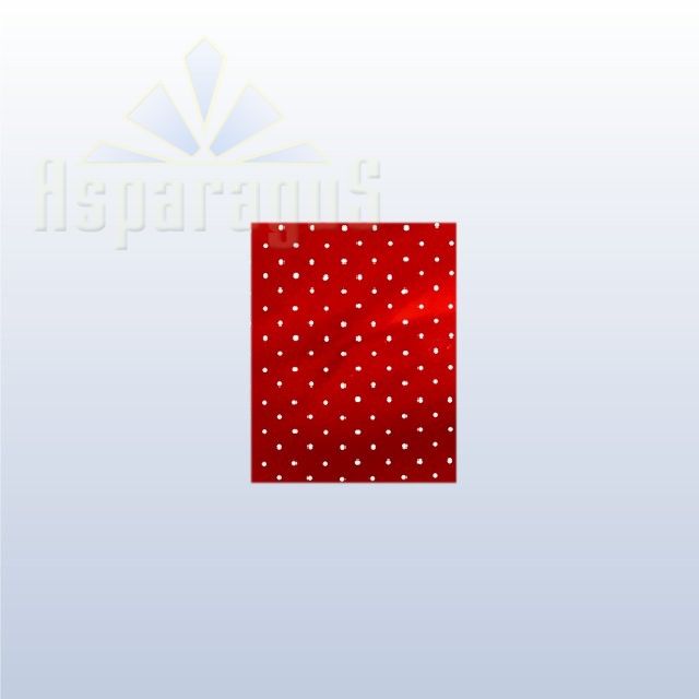 CELLOPHANE GIFT BAG METALLIC 18X25CM/RED/DOTTED (50PCS/PACK)