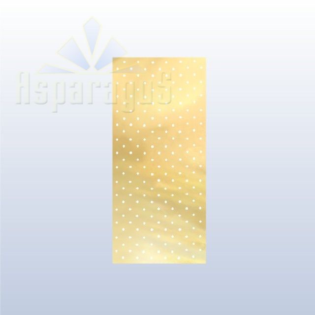 CELLOPHANE GIFT BAG METALLIC 18X45CM/GOLD/DOTTED (50PCS/PACK)