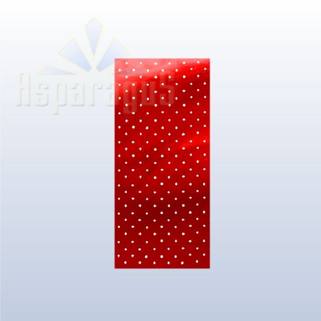 CELLOPHANE GIFT BAG METALLIC 18X45CM/RED/DOTTED (50PCS/PACK)
