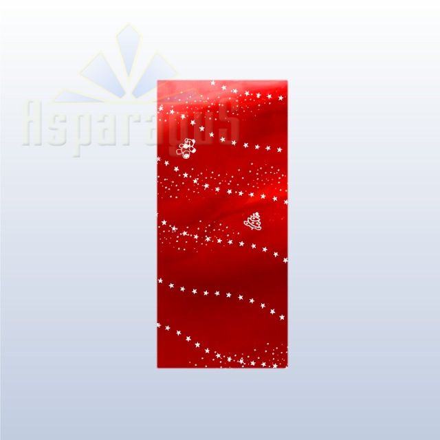 CELLOPHANE GIFT BAG METALLIC 18X45CM/RED/BEAR (50PCS/PACK)