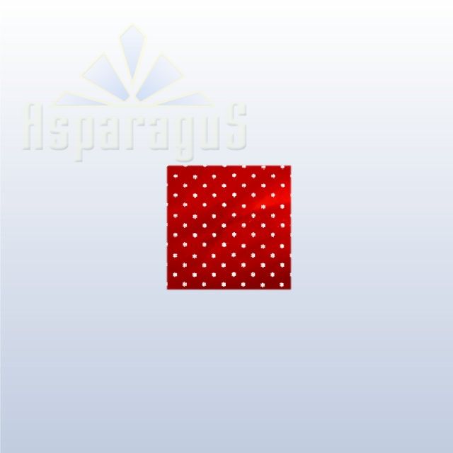 CELLOPHANE GIFT BAG METALLIC 20X20CM/RED/SNOWFLAKE (50PCS/PACK)