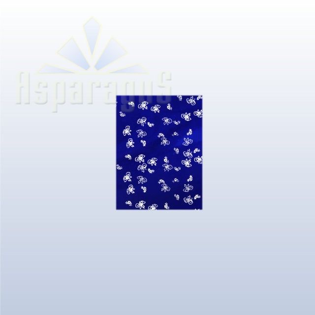 CELLOPHANE GIFT BAG METALLIC 20X25CM/ROYAL BLUE/BOW (50PCS/PACK)
