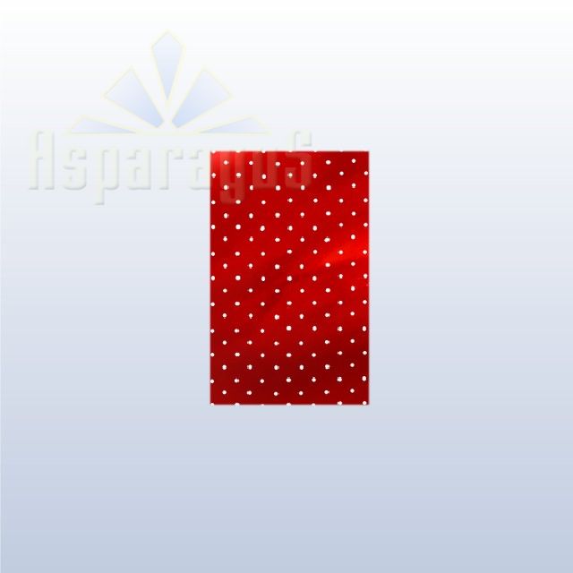 CELLOPHANE GIFT BAG METALLIC 20X30CM/RED/DOTTED (50PCS/PACK)