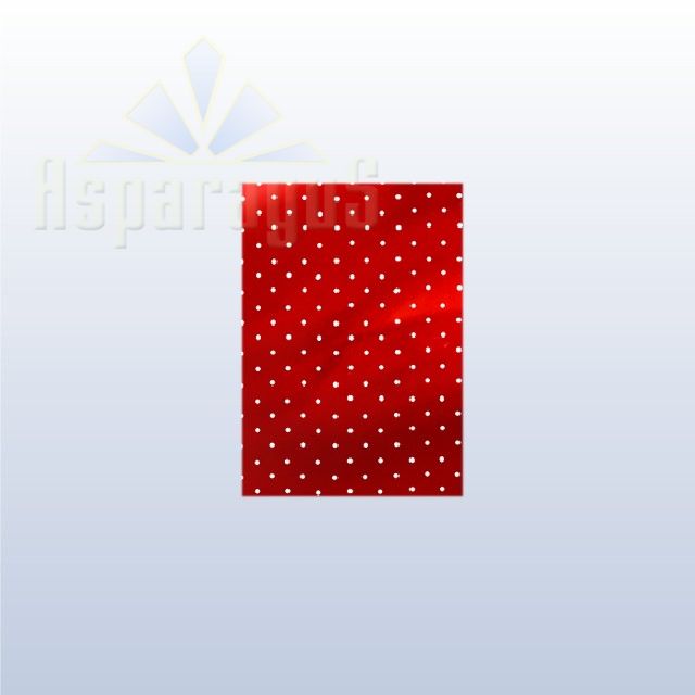 CELLOPHANE GIFT BAG METALLIC 20X35CM/RED/DOTTED (50PCS/PACK)
