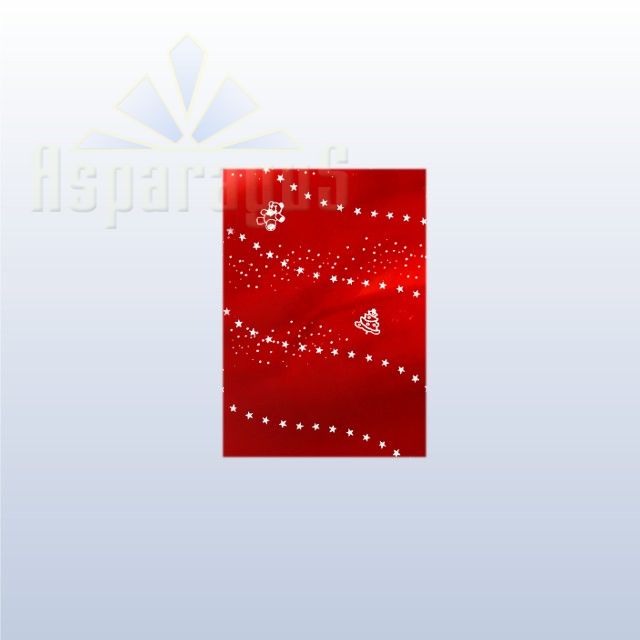 CELLOPHANE GIFT BAG METALLIC 20X35CM/RED/BEAR (50PCS/PACK)