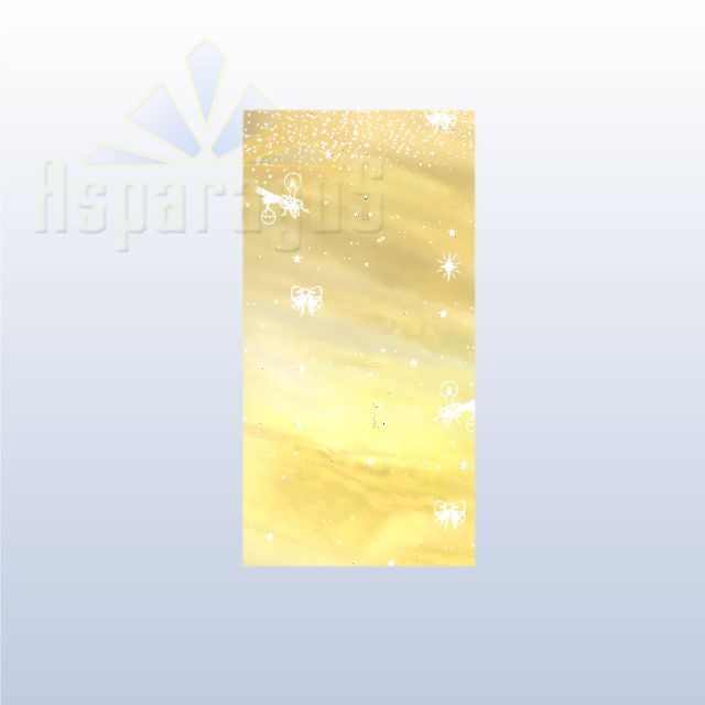 CELLOPHANE GIFT BAG METALLIC 20X45CM/GOLD/CANDLE (50PCS/PACK)