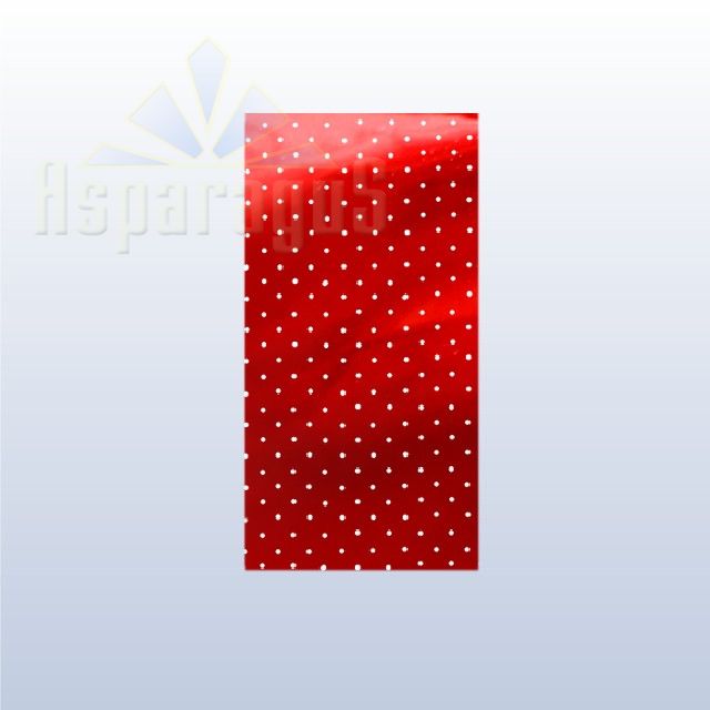 CELLOPHANE GIFT BAG METALLIC 20X45CM/RED/DOTTED (50PCS/PACK)