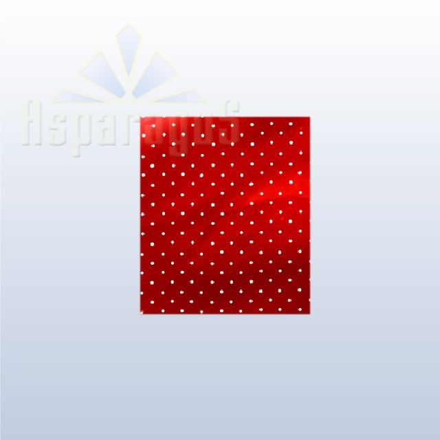 CELLOPHANE GIFT BAG METALLIC 25X35CM/RED/DOTTED (50PCS/PACK)