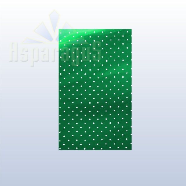 CELLOPHANE GIFT BAG METALLIC 25X45CM/GRASS GREEN/DOTTED (50PCS/PACK)