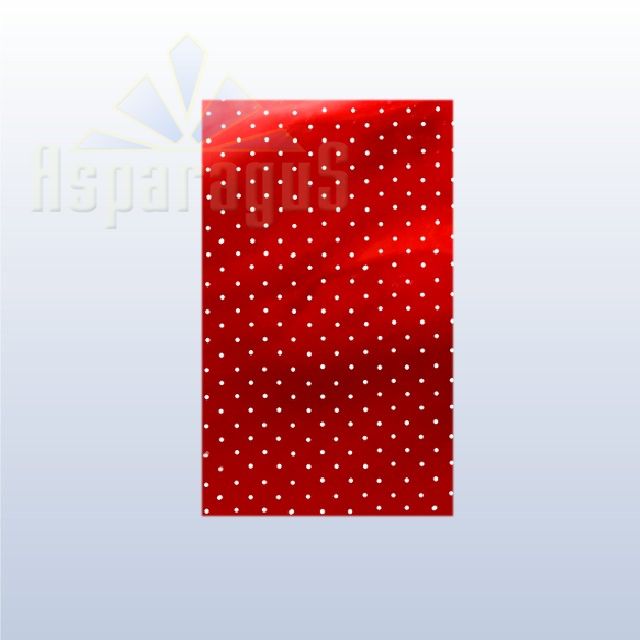 CELLOPHANE GIFT BAG METALLIC 25X45CM/RED/DOTTED (50PCS/PACK)