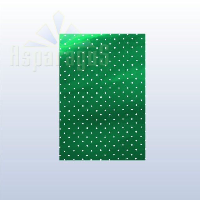 CELLOPHANE GIFT BAG METALLIC 30X45CM/GRASS GREEN/DOTTED (50PCS/PACK)