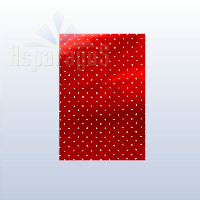 CELLOPHANE GIFT BAG METALLIC 30X45CM/RED/DOTTED (50PCS/PACK)