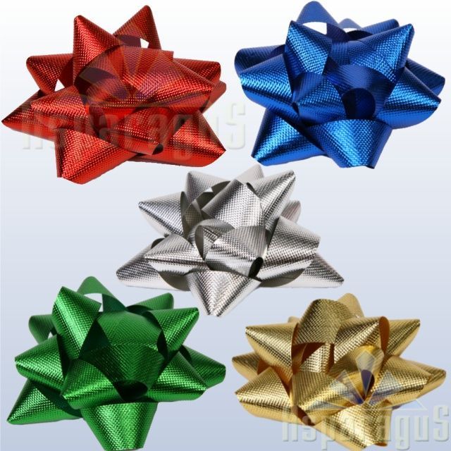 SELF-STICKING STAR PRINTED METAL 3" IN MIXED COLOURS (50PCS/PACK)