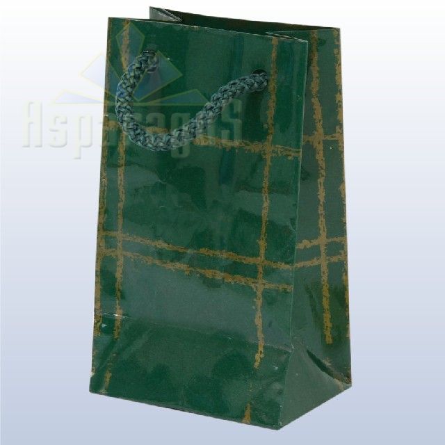 PAPER BAG WITH HANDLES LAMINATED 4X6X10CM