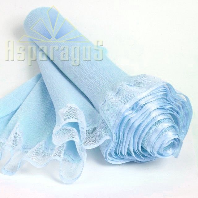 CREPE WITH TULLE/LIGHT BLUE