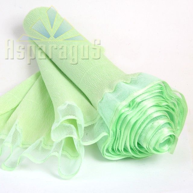 CREPE WITH TULLE/APPLE GREEN