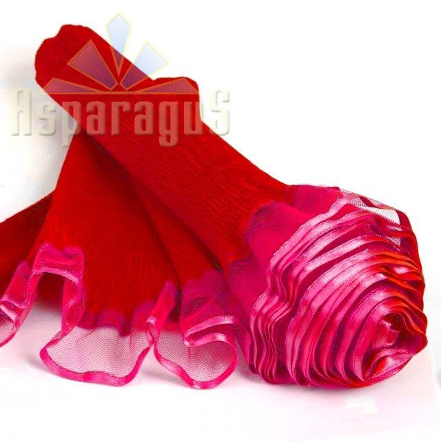 CREPE WITH TULLE/RED