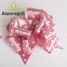 SATIN RAPID BOW WITH DOTS 38MMX85CM/ (5PCS/PACK)