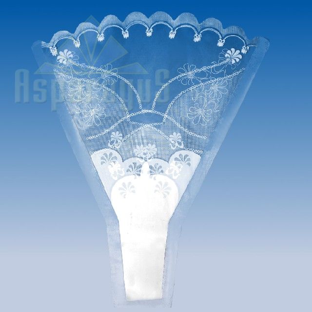 FLORAL SLEEVE RACQUET SHAPE SMALL/WHITE (50PCS/PACK)