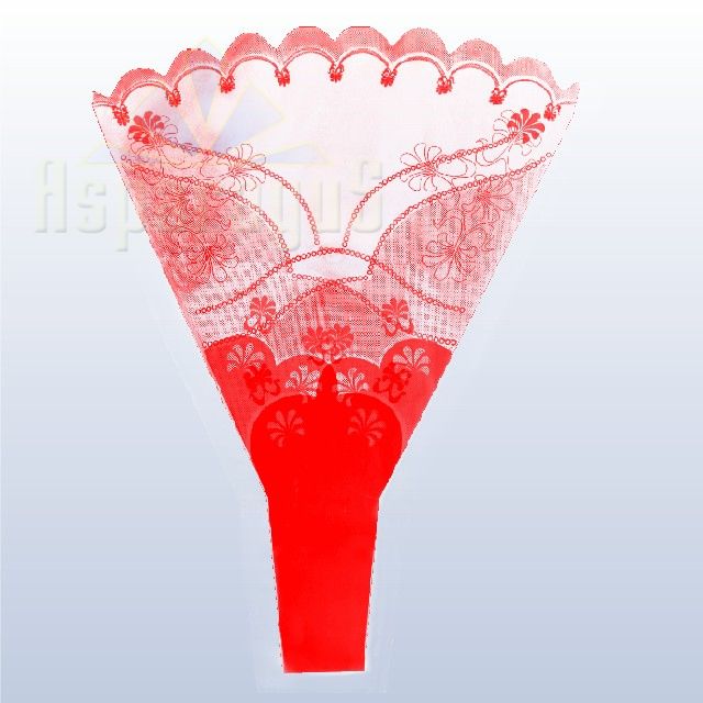 FLORAL SLEEVE RACQUET SHAPE SMALL/RED (50PCS/PACK)