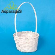 BAMBOO BASKET WITH HANDLE D: 17x10CM H: 31CM